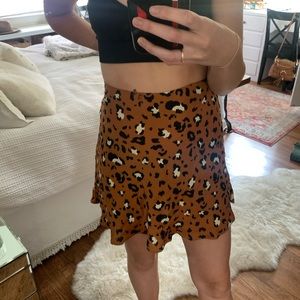 Urban outfitters leopard silk print skirt